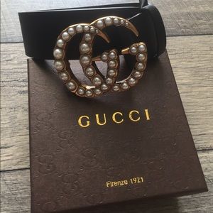 Gucci Double G Pearl Buckle Belt